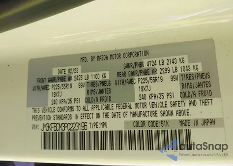 2023 Mazda Cx-5 2.5 S Premium z USA, uszkodzony, nr VIN JM3KFBDM3P0223196